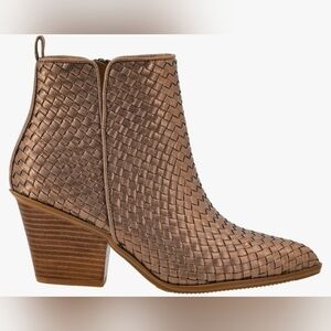 Corkys Bronze Woven Ankle Booties